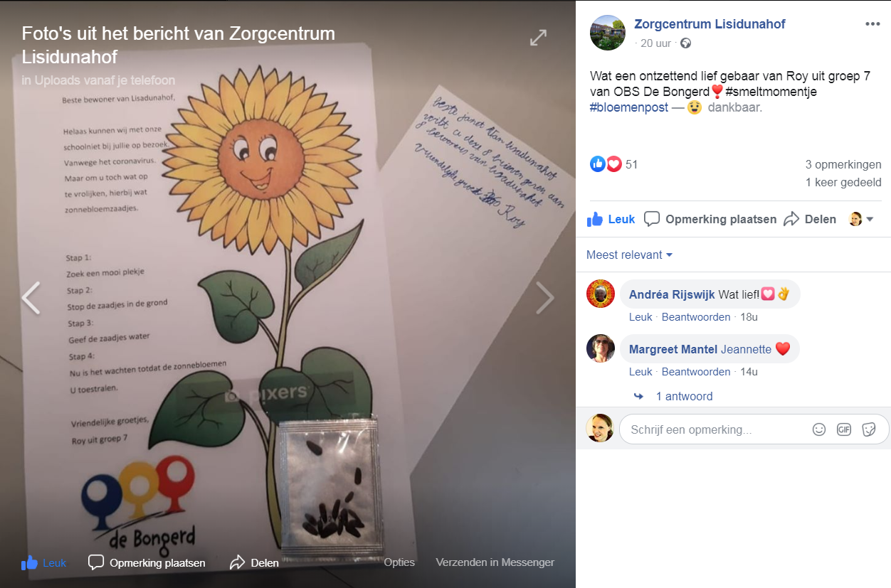 Bongerd post voor de bewoners van Lisidunahof